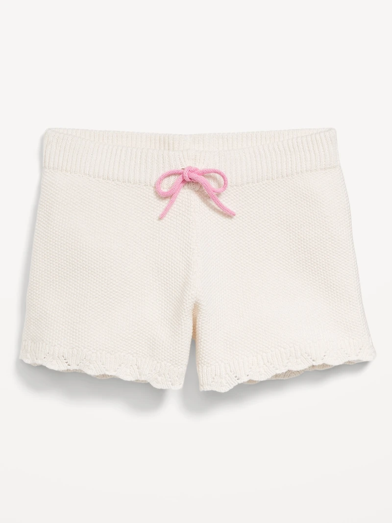 Sweater-Knit Embroidered Shorts for Girls