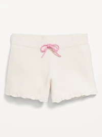 Sweater-Knit Embroidered Shorts for Girls