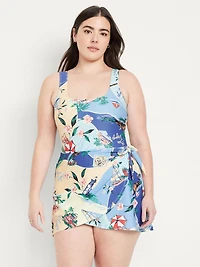 Matte Side-Tie Swim Dress