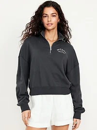 SoComfy Oversized Logo Half-Zip Sweatshirt