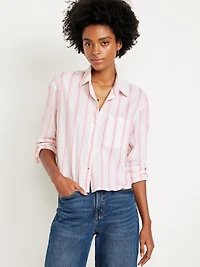 Cropped Button-Down Shirt