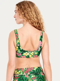 Matte Scoop-Neck Bikini Swim Top