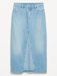 Mid-Rise Jean Maxi Skirt