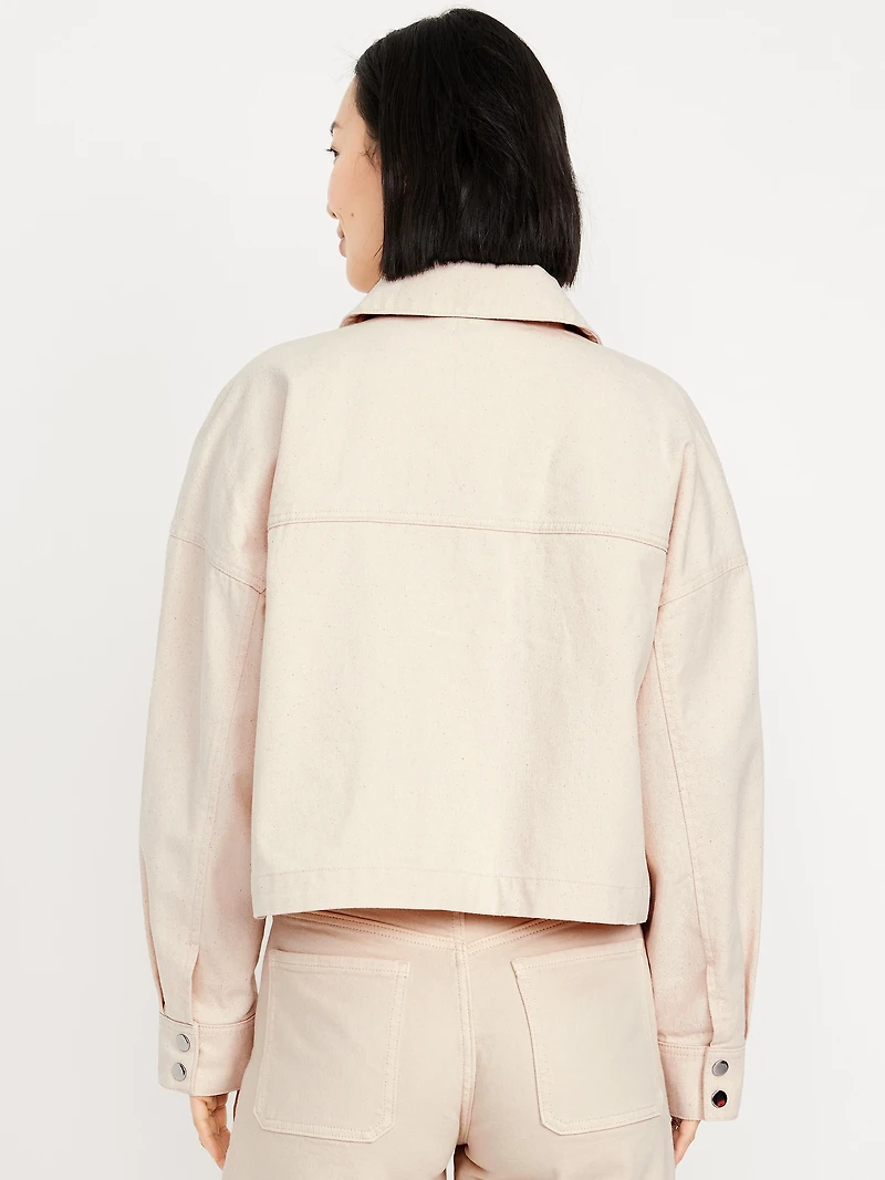 Canvas Crop Utility Jacket