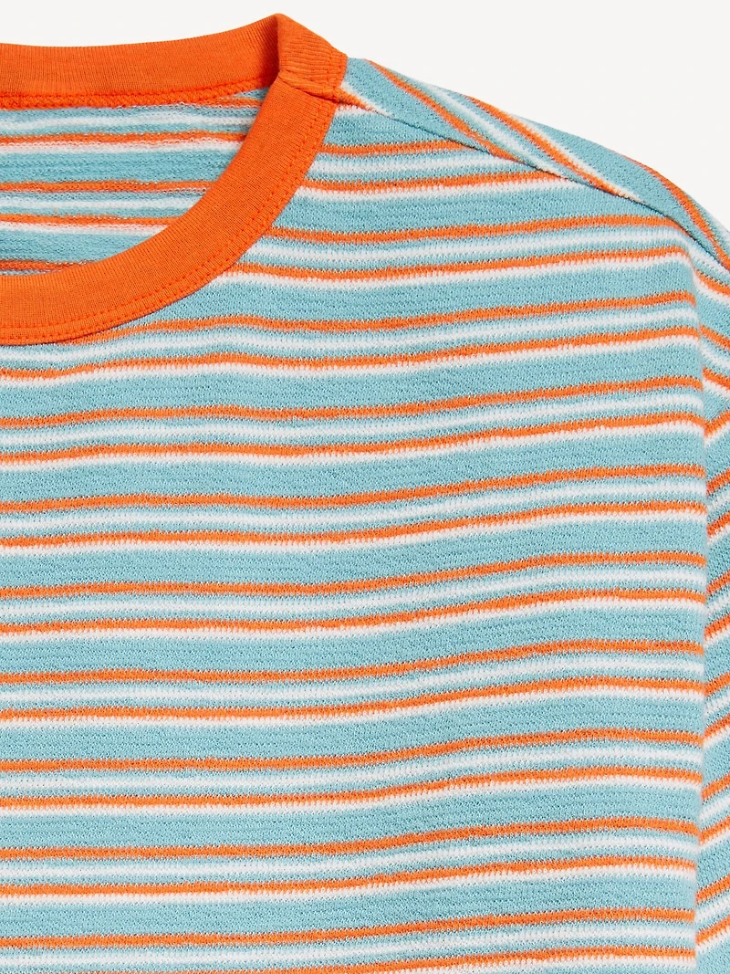 Oversized Short-Sleeve Textured-Knit T-Shirt for Boys