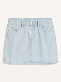 Mid-Rise Wow Jean Mini Skirt