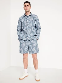 Textured Floral Shirt Jacket