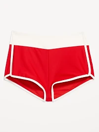 High-Waisted Matte Swim Shorts
