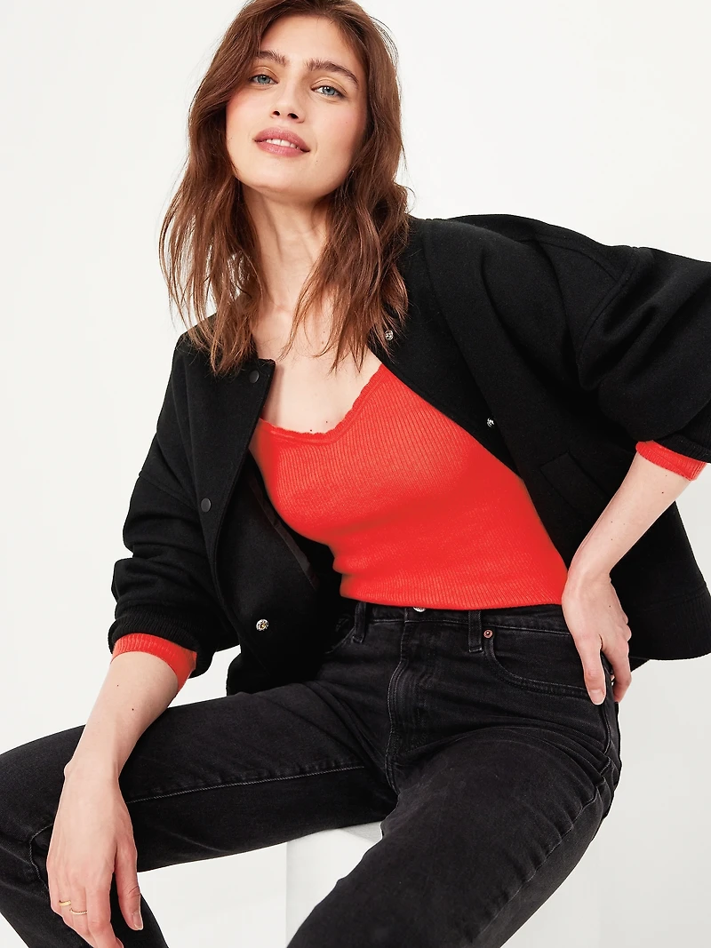 Long-Sleeve Ribbed Sweater