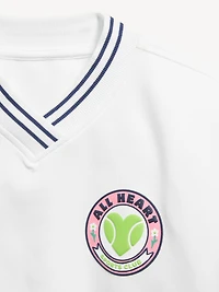 Dynamic Fleece V-Neck Graphic Sweatshirt for Girls