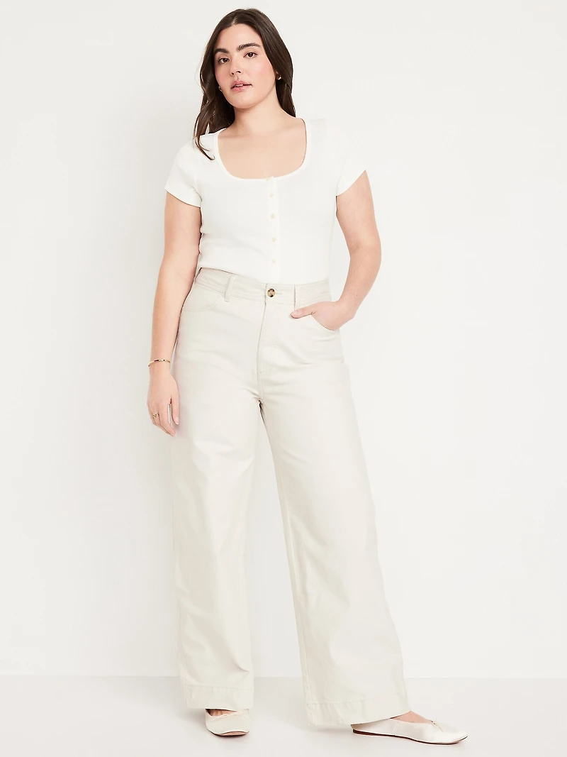 Extra High-Waisted Mariner Wide-Leg Pants