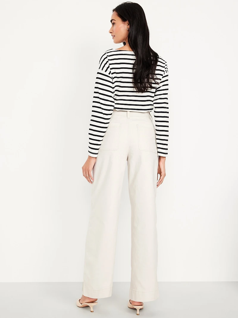 Extra High-Waisted Mariner Wide-Leg Pants