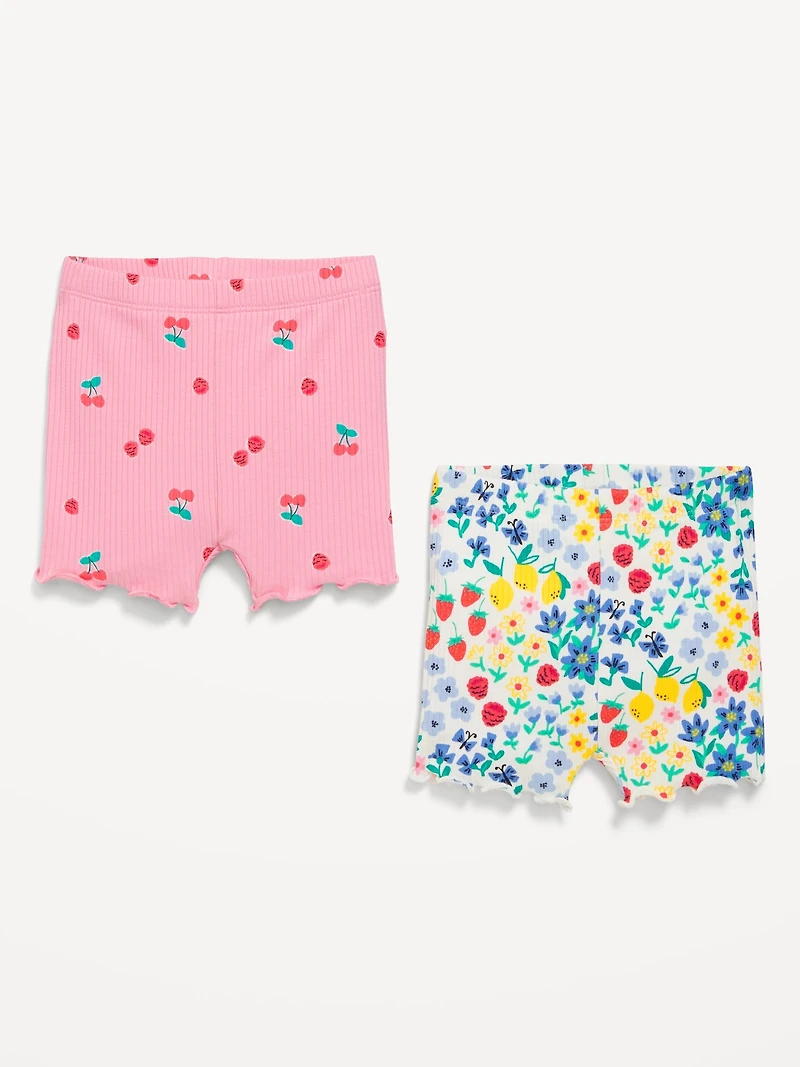 Rib-Knit Biker Shorts 2-Pack for Baby