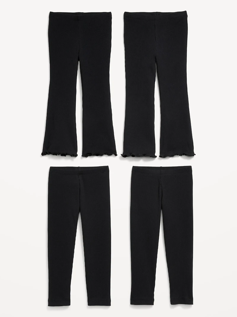 Ribbed Flare-Leg Leggings 4-Pack for Toddler Girls