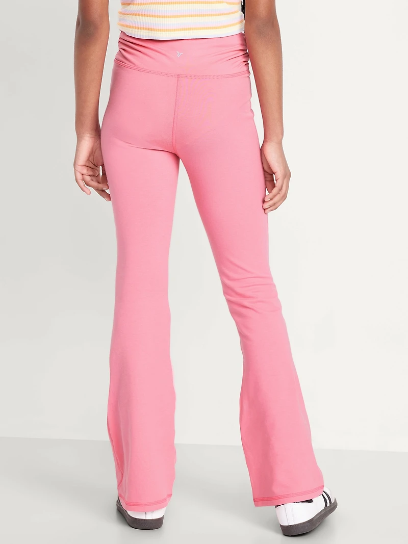 High-Waisted PowerChill Side-Ruched Flared Leggings for Girls