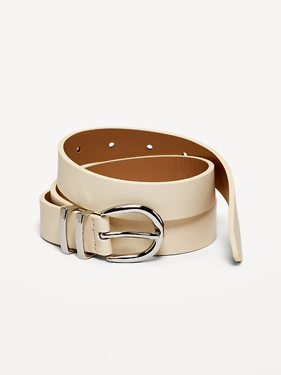 Double Loop Skinny Belt for Women