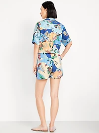 High-Waisted Crinkle Gauze Shorts -- 4-inch inseam