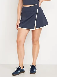 High-Waisted PowerSoft Faux-Wrap Skort