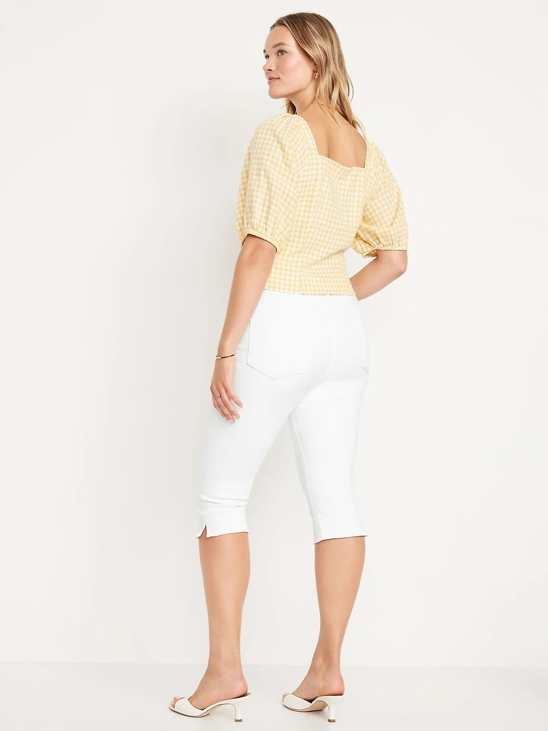 High-Waisted Rockstar Slim Capri Jeans