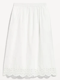 A-Line Eyelet Midi Skirt