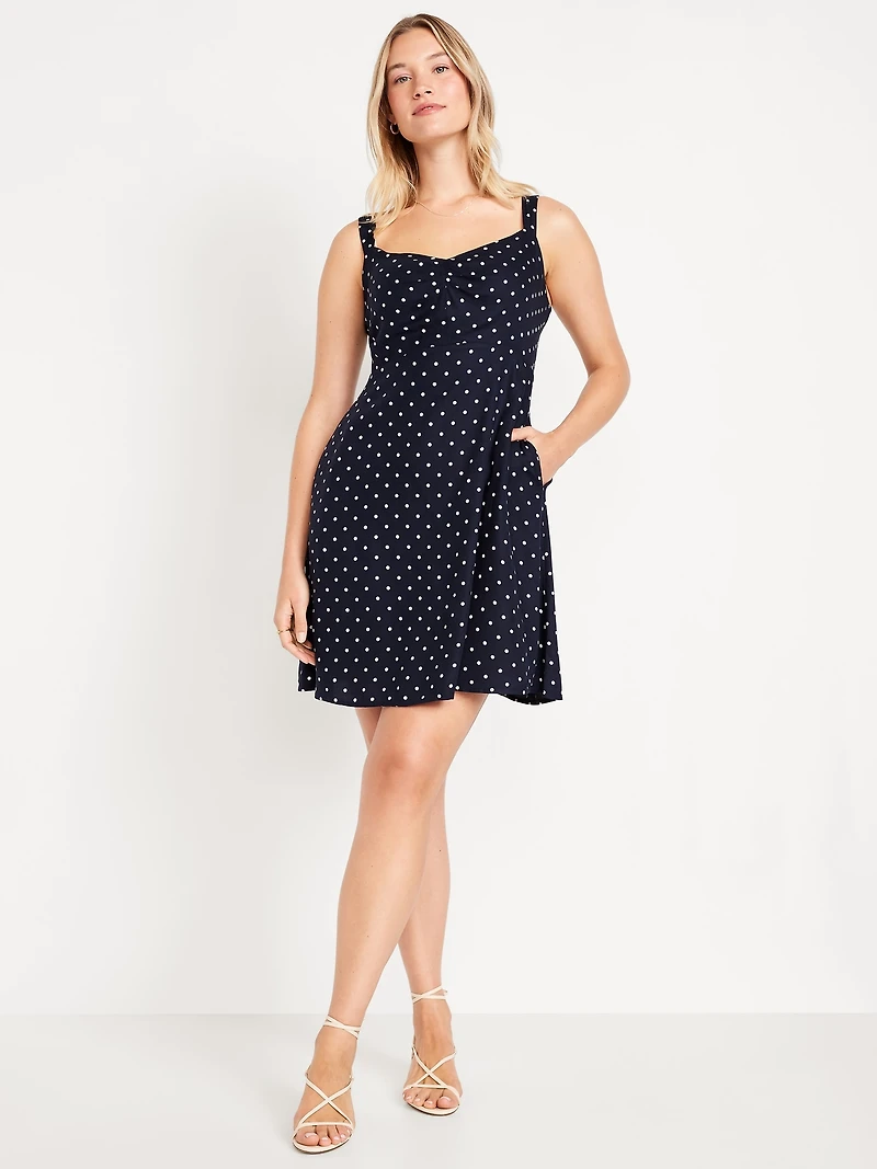 Fit & Flare Crepe Mini Dress