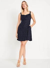 Fit & Flare Crepe Mini Dress