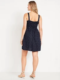 Fit & Flare Crepe Mini Dress