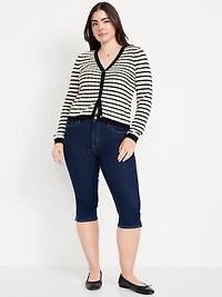 High-Waisted Rockstar Slim Capri Jeans