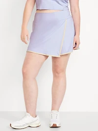 High-Waisted PowerSoft Faux-Wrap Skort