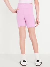 High-Waisted PowerChill Crossover Biker Shorts for Girls