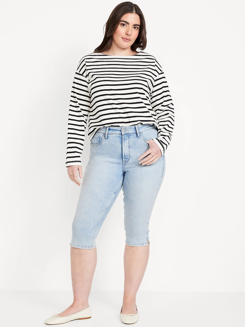 High-Waisted Rockstar Slim Capri Jeans