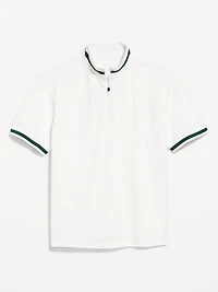 Mock-Neck Pique Quarter Zip