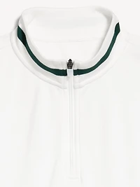 Mock-Neck Pique Quarter Zip