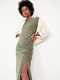 Ruched Midi T-Shirt Dress