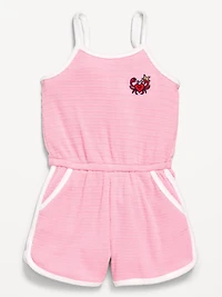 Sleeveless Textured-Knit Romper for Toddler Girls