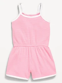 Sleeveless Textured-Knit Romper for Toddler Girls