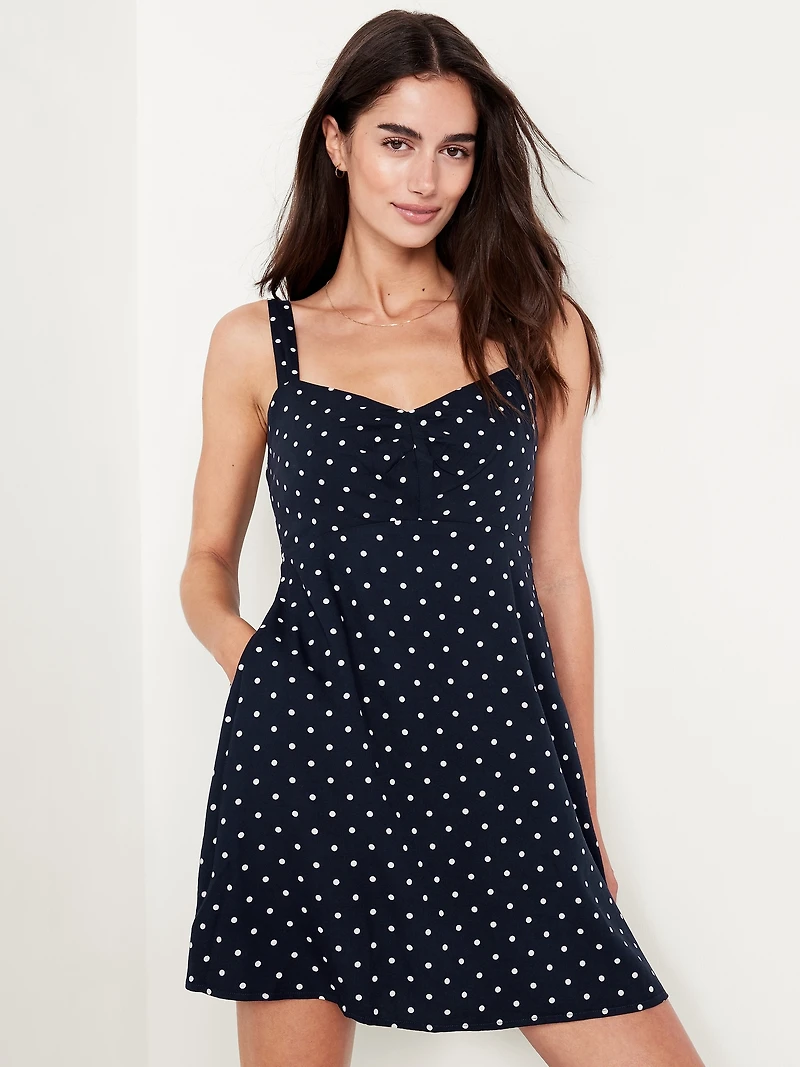 Fit & Flare Crepe Mini Dress