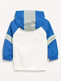 Half-Zip Mesh-Trim Hooded Jacket for Toddler Boys