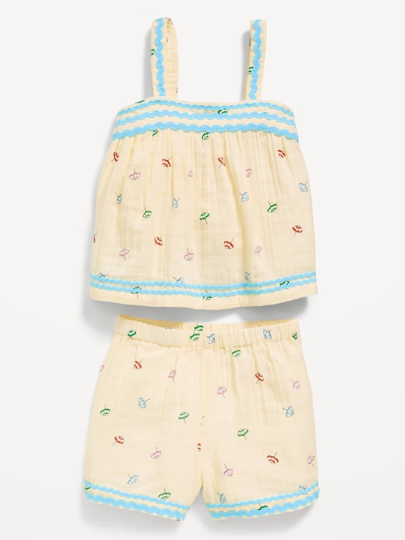 Top and Shorts Set for Toddler Girls