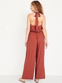 Waist-Defined Halter Jumpsuit