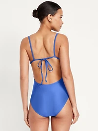 Matte Cutout Back One-Piece Swimsuit