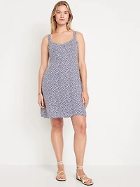 Fit & Flare Crepe Mini Dress
