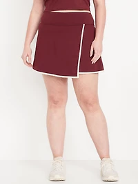 High-Waisted PowerSoft Faux-Wrap Skort