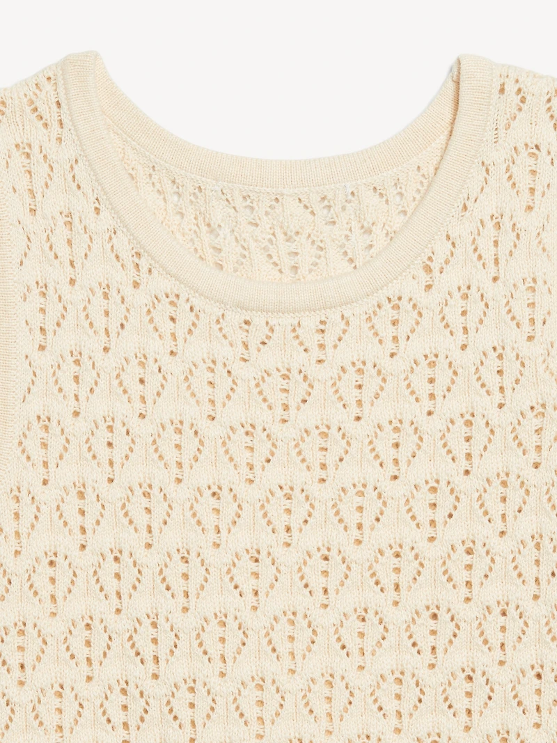 Sleeveless Crochet Tunic Sweater