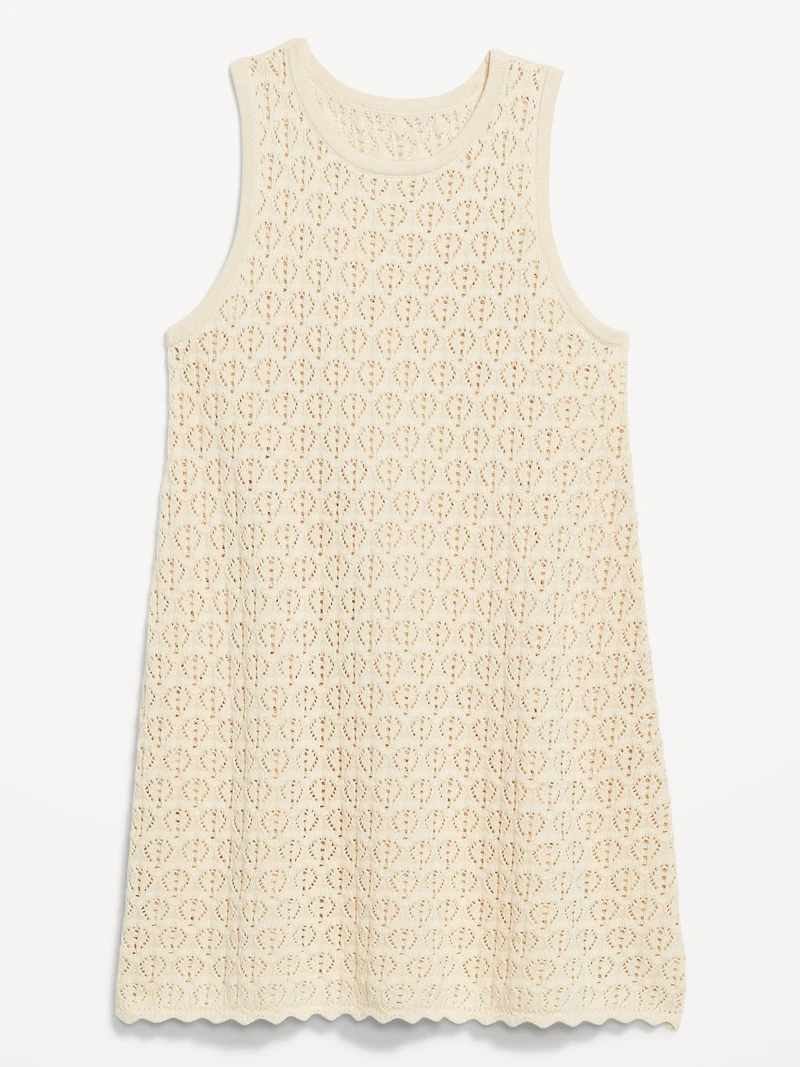 Sleeveless Crochet Tunic Sweater