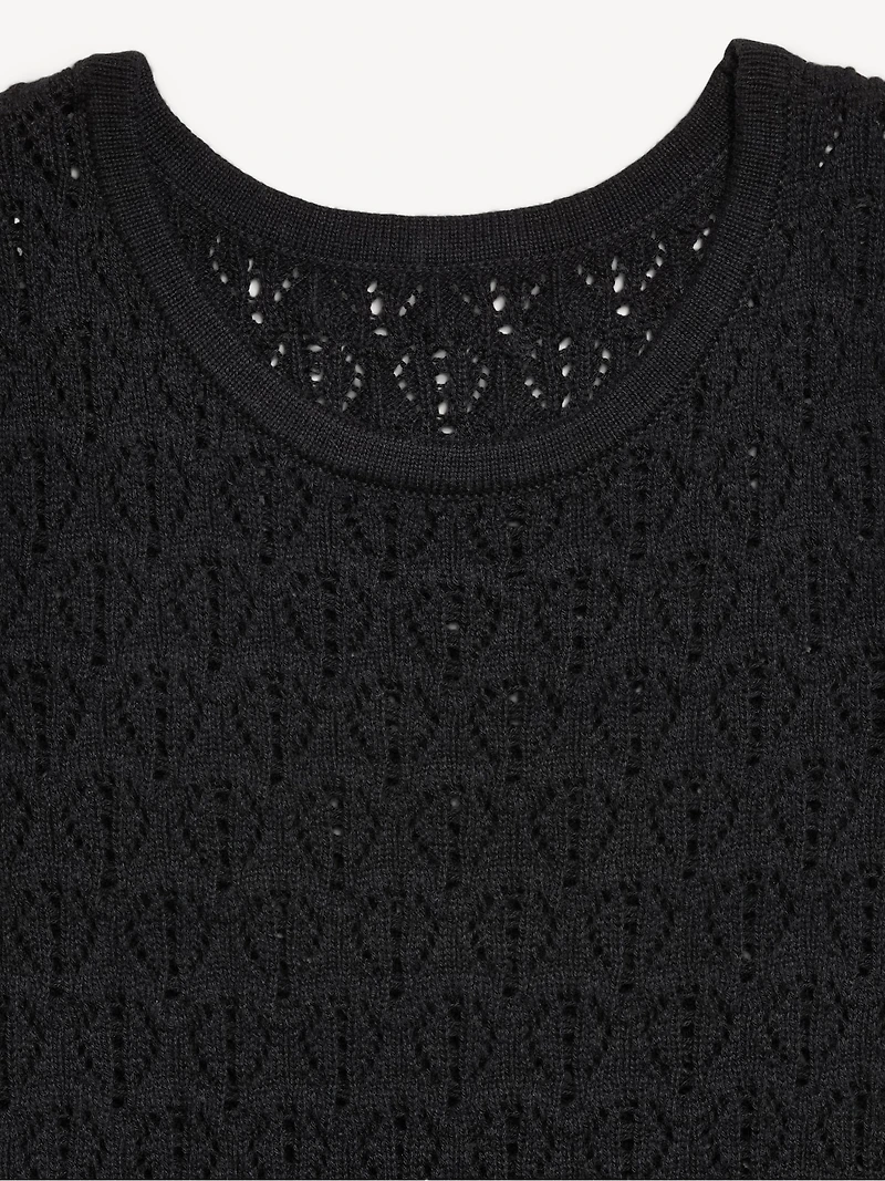 Sleeveless Crochet Tunic Sweater
