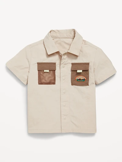 Short-Sleeve Ripstop Pocket Shirt for Toddler Boys