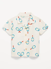 Short-Sleeve Linen-Blend Shirt for Baby