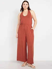 Waist-Defined Halter Jumpsuit