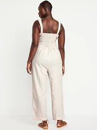 Button-Front Cami Jumpsuit